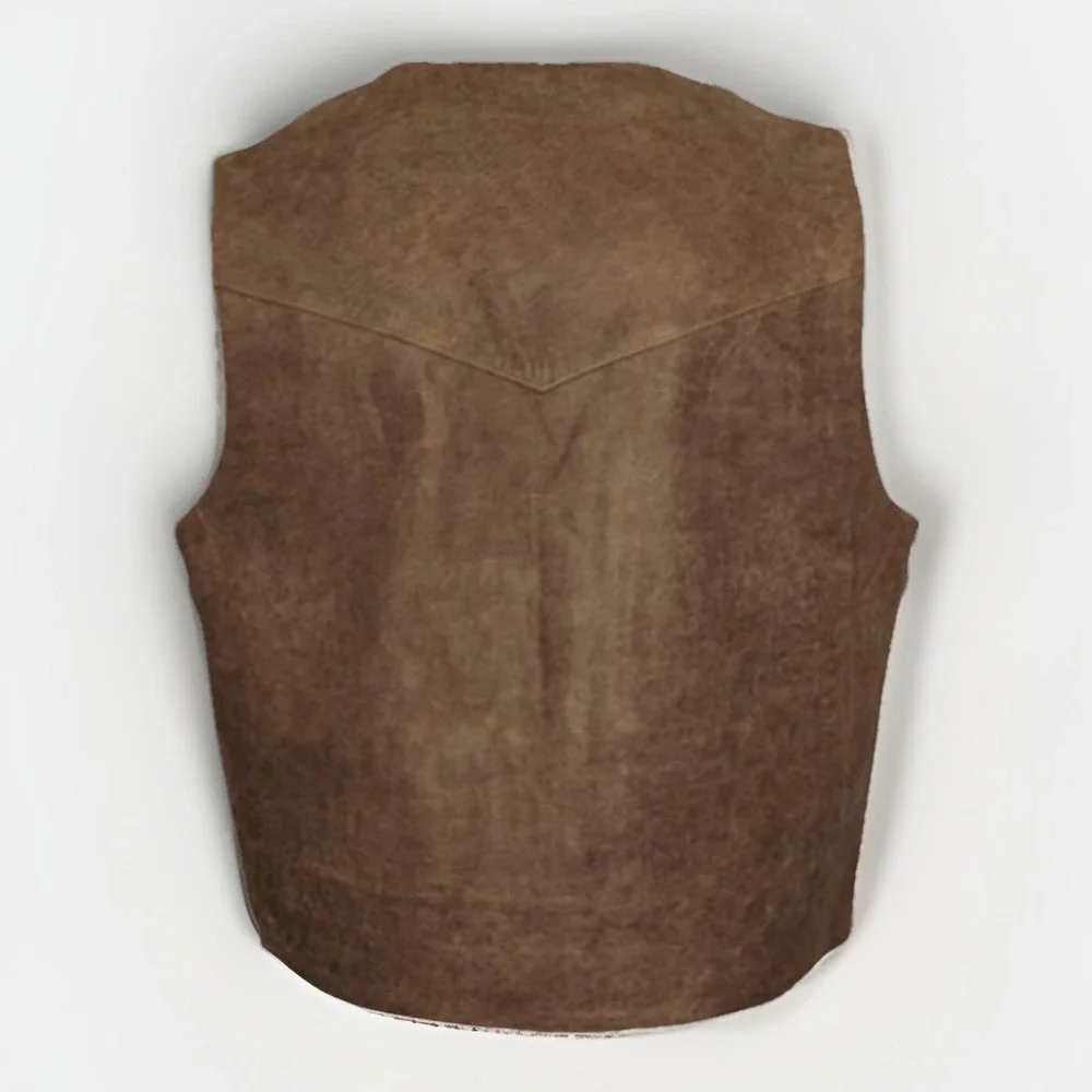 STS Ranchwear Men's Antique Leather Chisum Vest Sz XL Double Conceal Carry